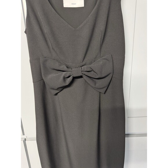 Moschino Black Couture Bow Front Dress Size 6 Side Zip Sleeveless Formal Party - Picture 4 of 14